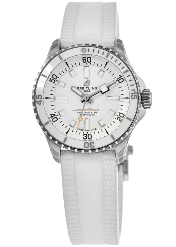 BREITLING Superocean Automatic 36 White Dial Rubber Strap Women's Watch A17377211A1S1 1