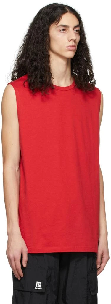 Balmain Red Logo T-Shirt 2