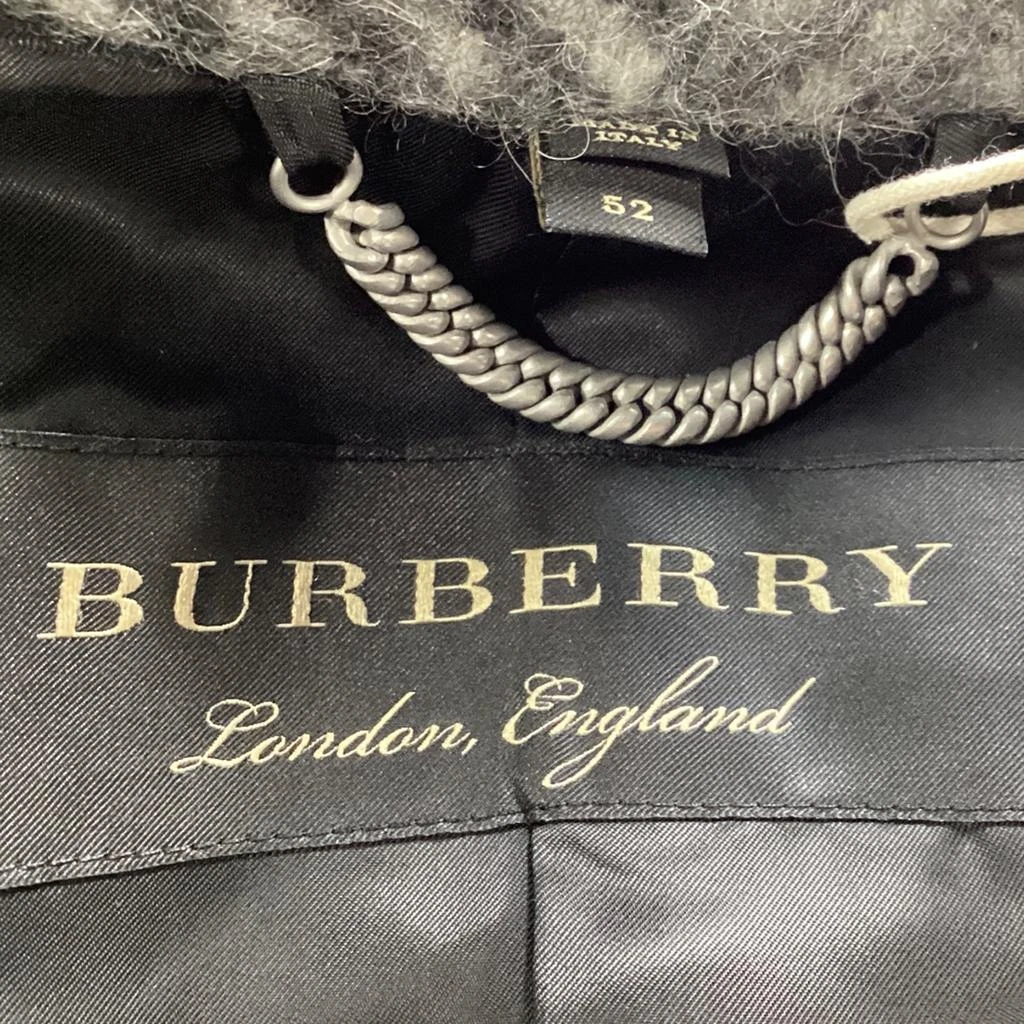 Burberry Double-Breasted Herringbone Chesterfield Coat in Grey Wool Mohair Alpaca Blend 5