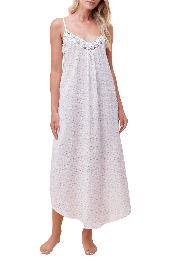 Papinelle Swiss Dot Lace Trim Cotton Nightgown