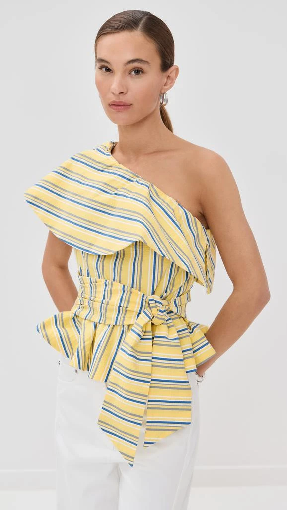 STELLA JEAN One Shoulder Striped Top 2
