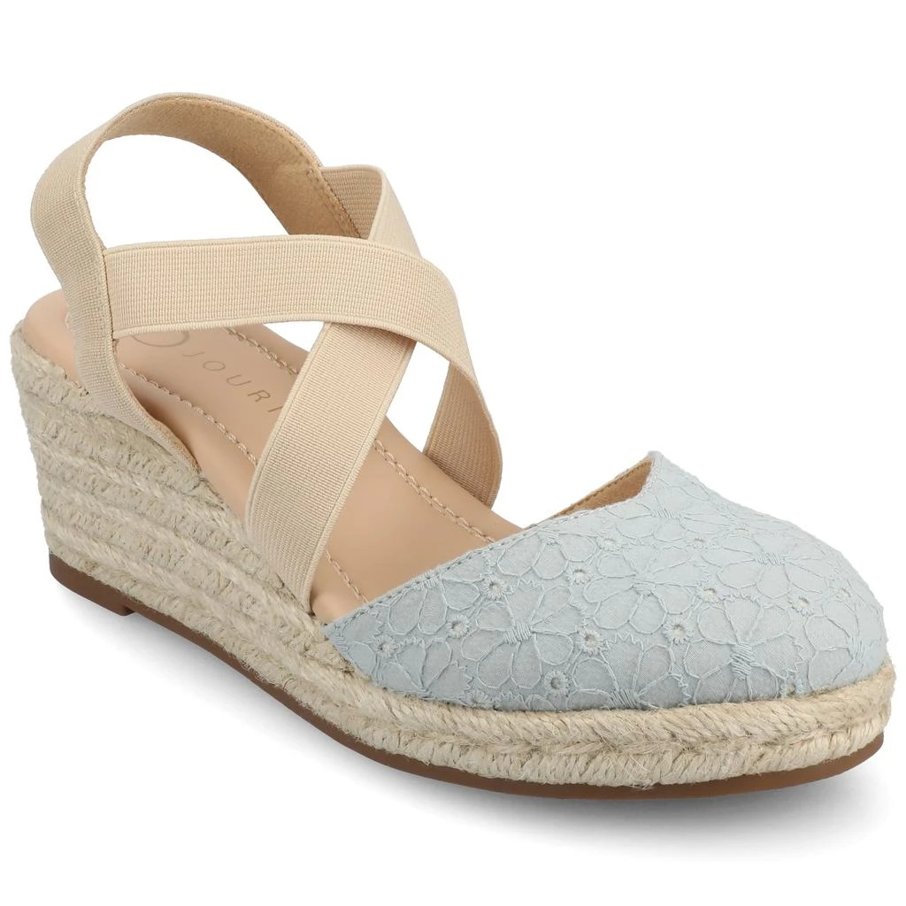 JOURNEE Women's Ashlee Medium and Wide Width Espadrille Wedge Sandals 7