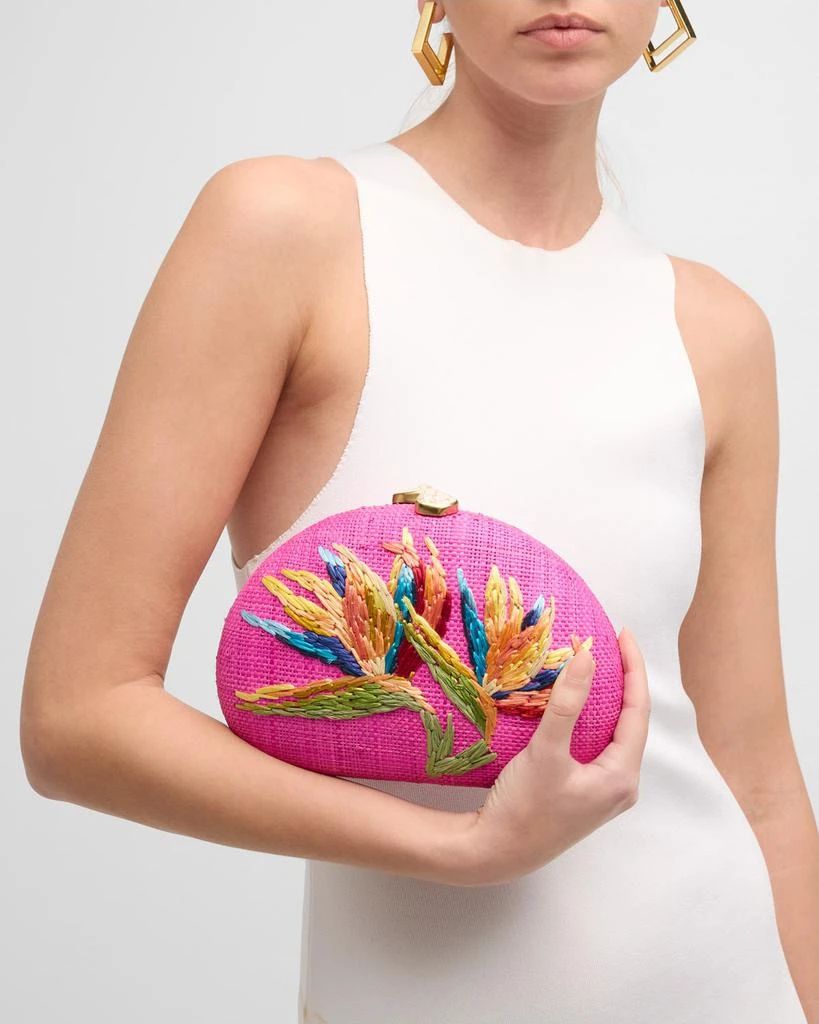Rafe Berna Floral Straw Clutch Bag 4