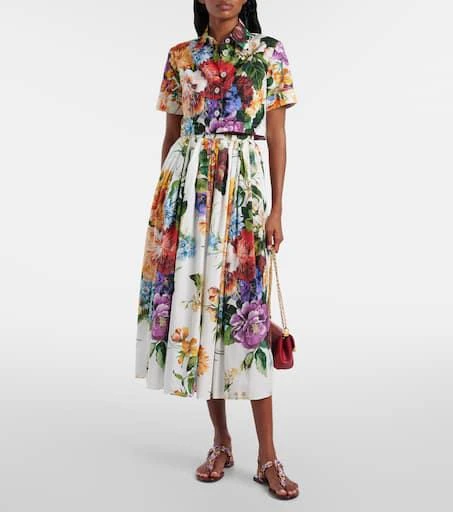 Dolce
Gabbana Floral gathered cotton midi skirt 2
