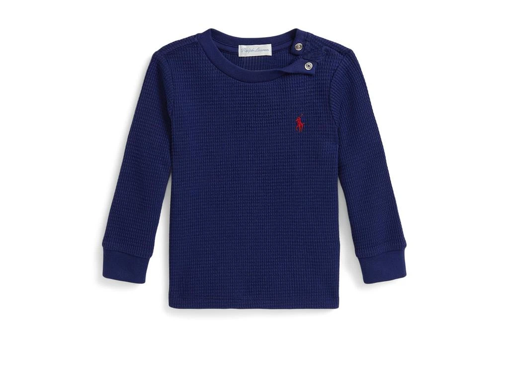 Ralph Lauren Waffle-Knit Cotton Long Sleeve Tee (Infant)