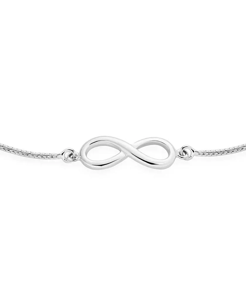 Bling Jewelry Minimalist Simple Slide Love Knot Symbol Infinity Bolo Bracelet Sterling Silver Adjustable 2