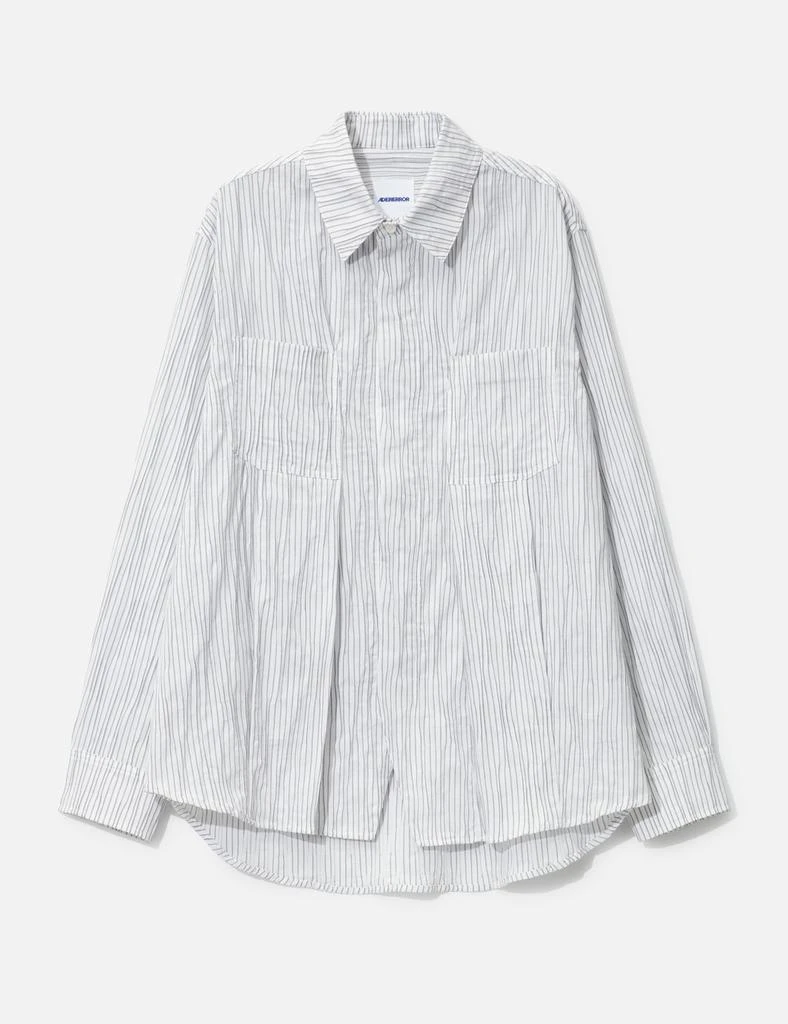 Ader Error Pleat Detail Stripe Long Sleeve Shirt 1