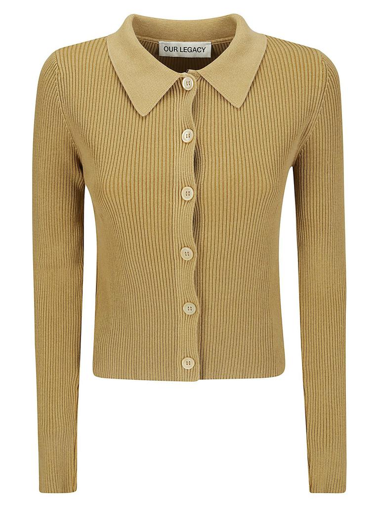 Our Legacy Beige Mazzy Polo Cardigan - Women's Polo Shirts
