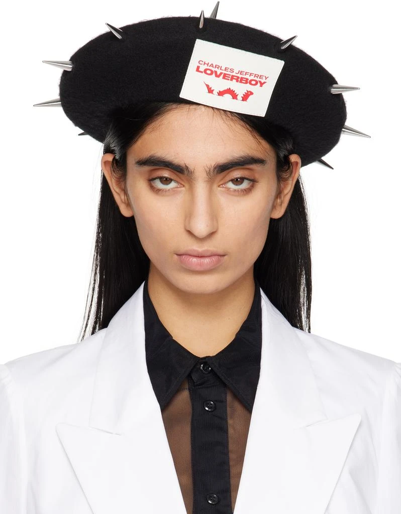 Charles Jeffrey Loverboy Black Spikey Beret 1