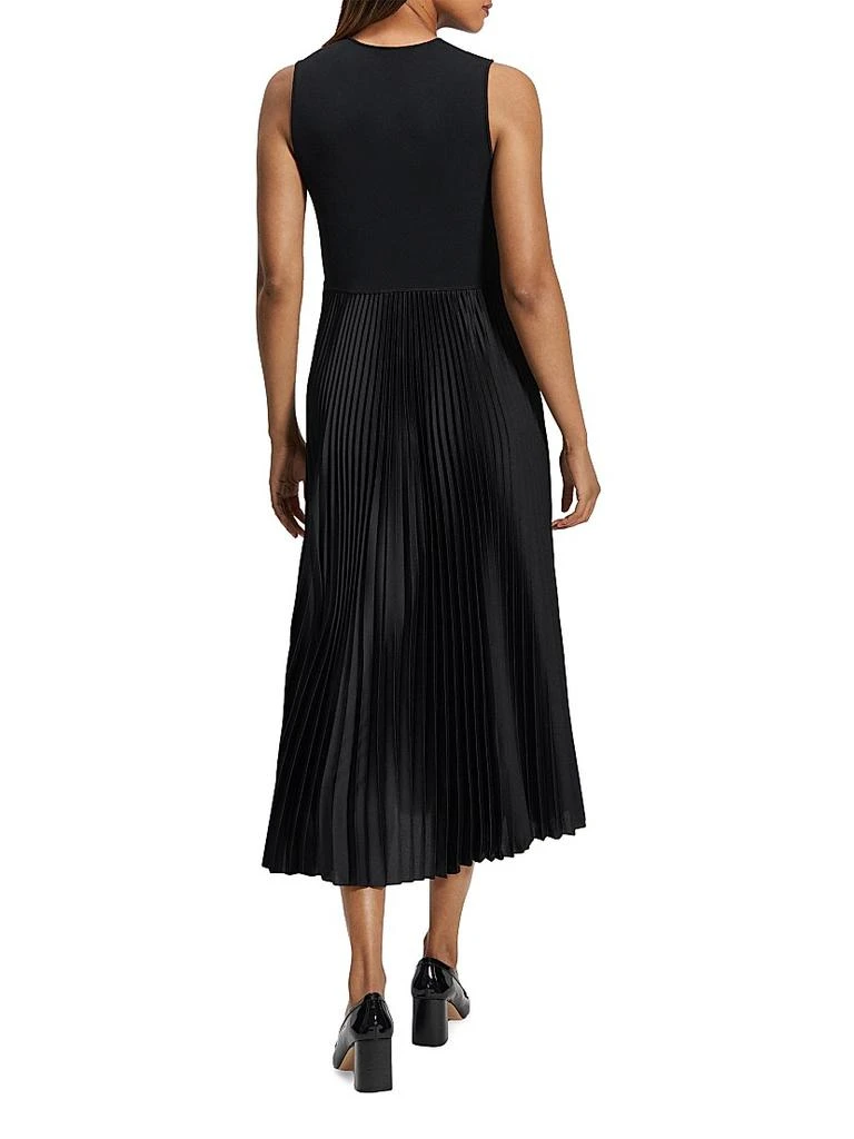 Theory Satin Sunburst Pleated Midi-Dress 4