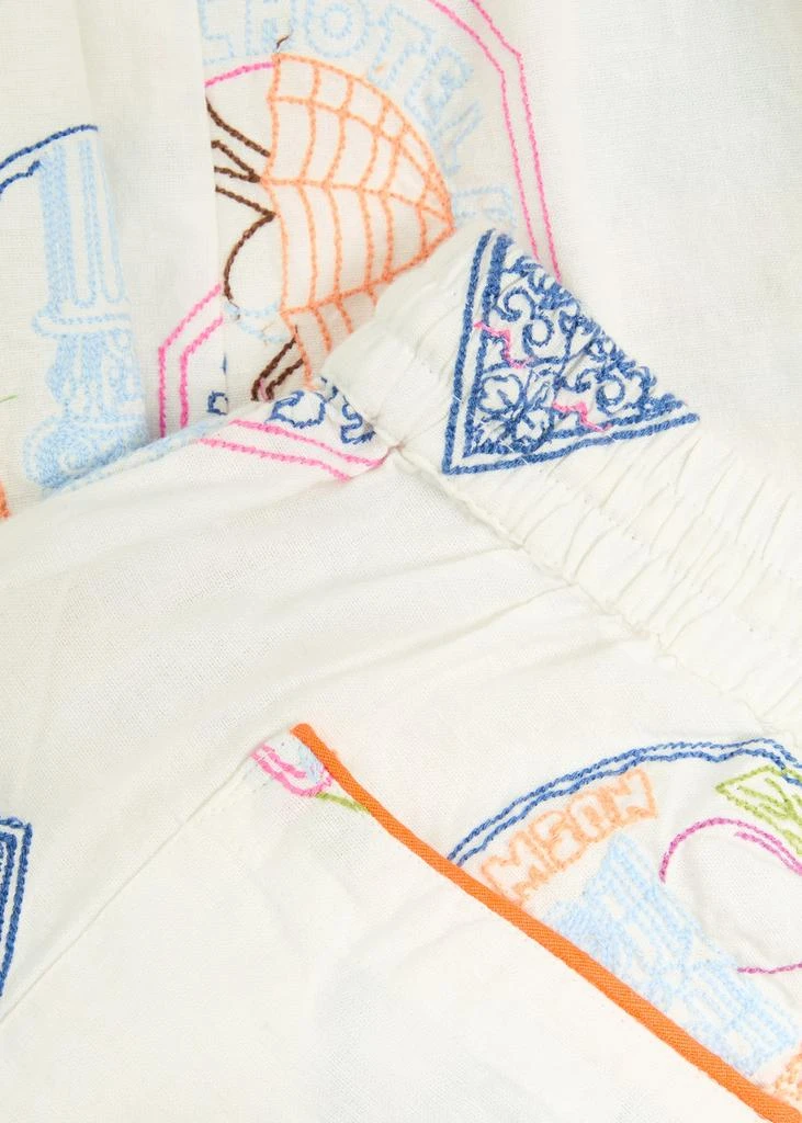 DAMSON MADDER Chlo embroidered cotton-blend trousers 5