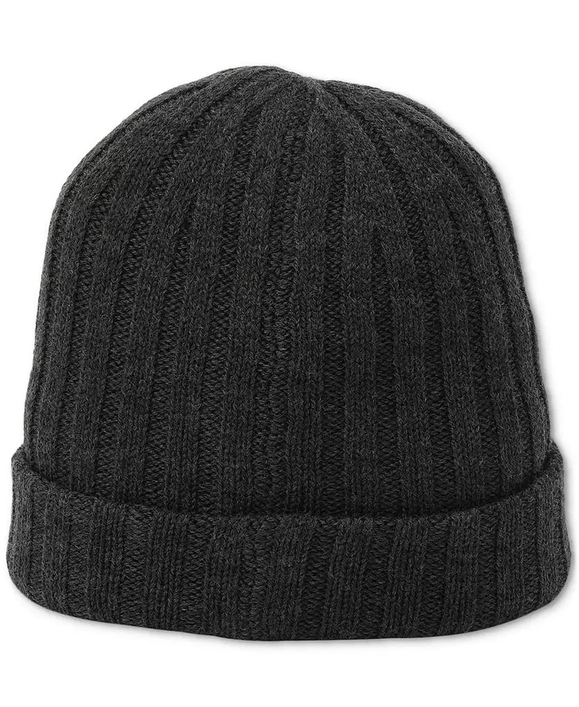 Michael Kors Men's Leather Patch Ribbed Beanie 3