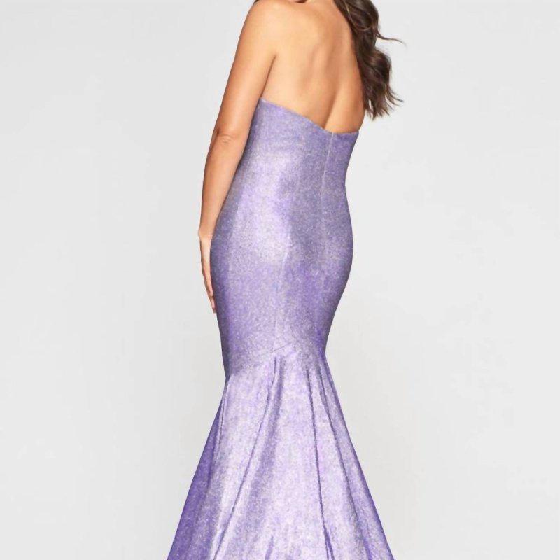 Faviana Metallic Strapless Gown