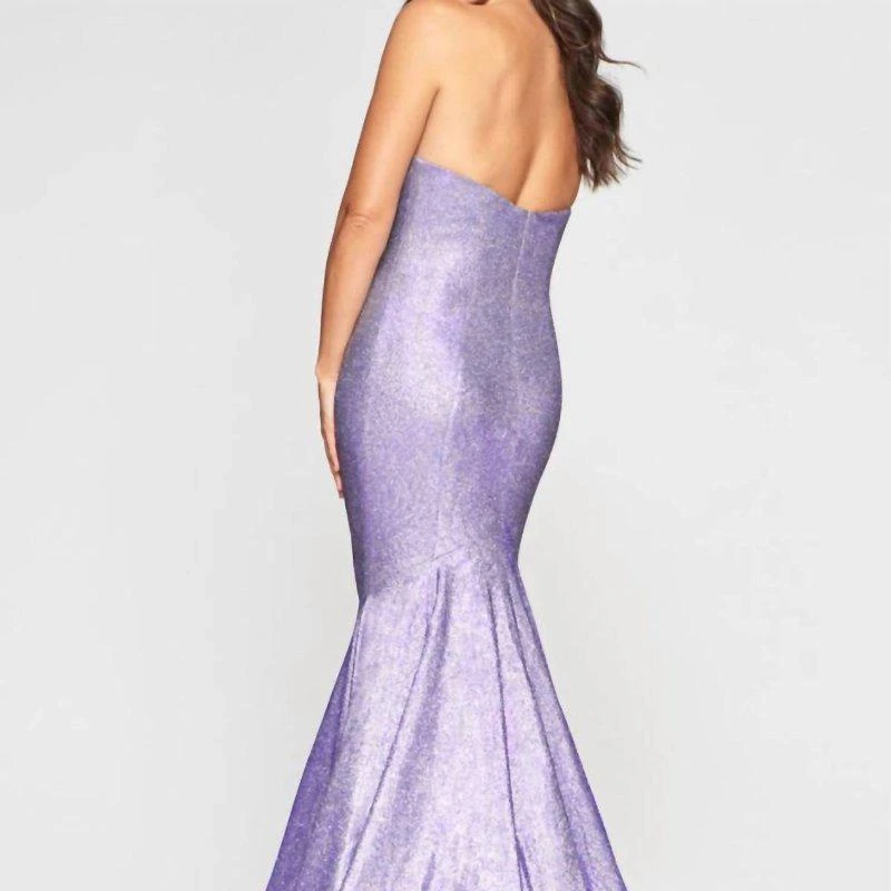 Faviana Metallic Strapless Gown 2