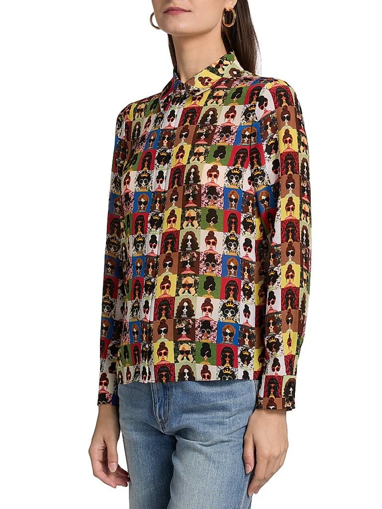 Alice + Olivia Willa Staceface Silk Shirt 4