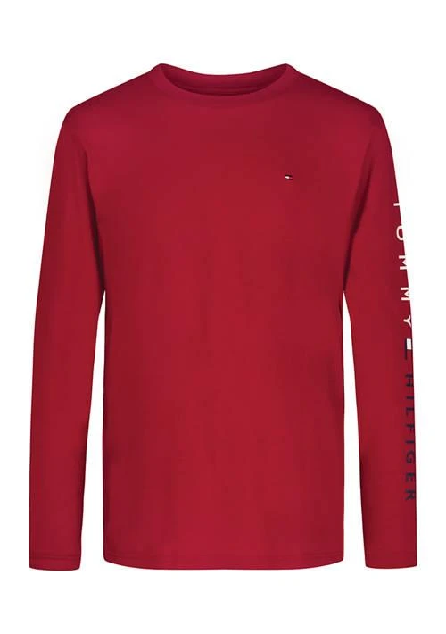 Tommy Hilfiger Hilfiger Boys 8 20 Script Logo Sleeve T Shirt 1