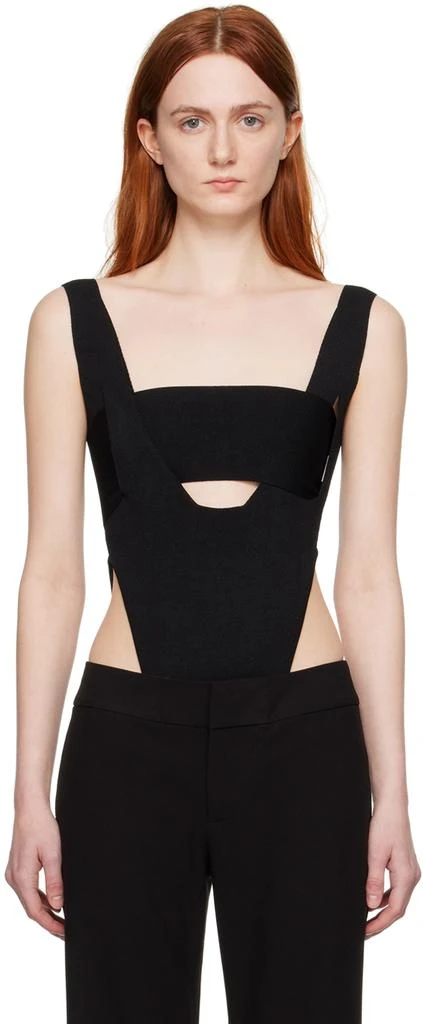 Boyarovskaya Black High-Cut Bodysuit 1