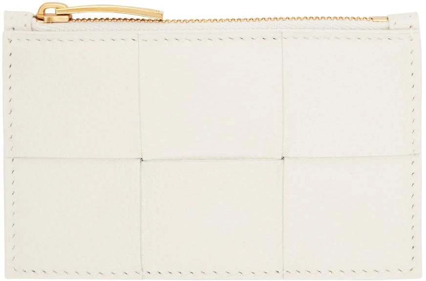 Bottega Veneta White Zipped Card Case 1