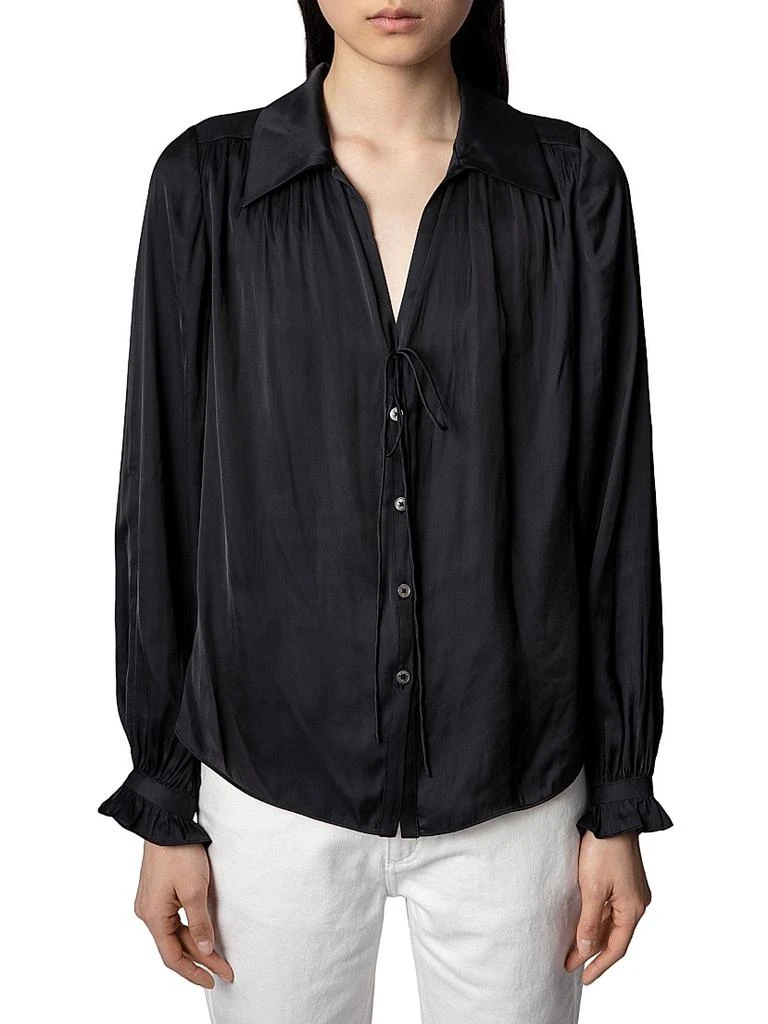 Zadig&Voltaire Tilan Satin Long-Sleeve Blouse 3