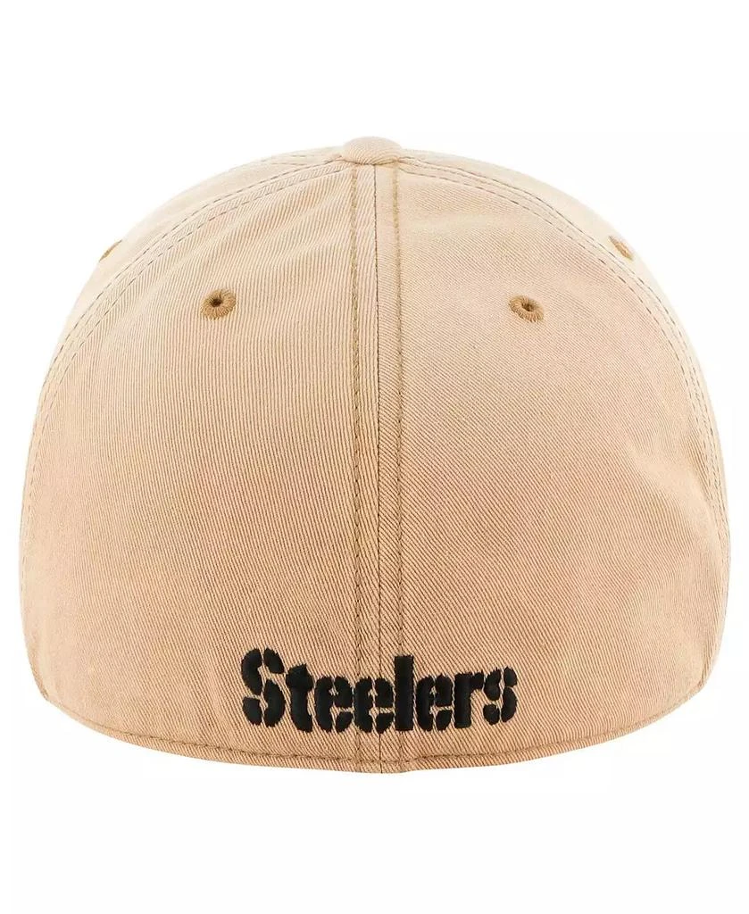 47 Brand Men's Khaki Pittsburgh Steelers Dusted Relaxed Franchise Fitted Hat 2