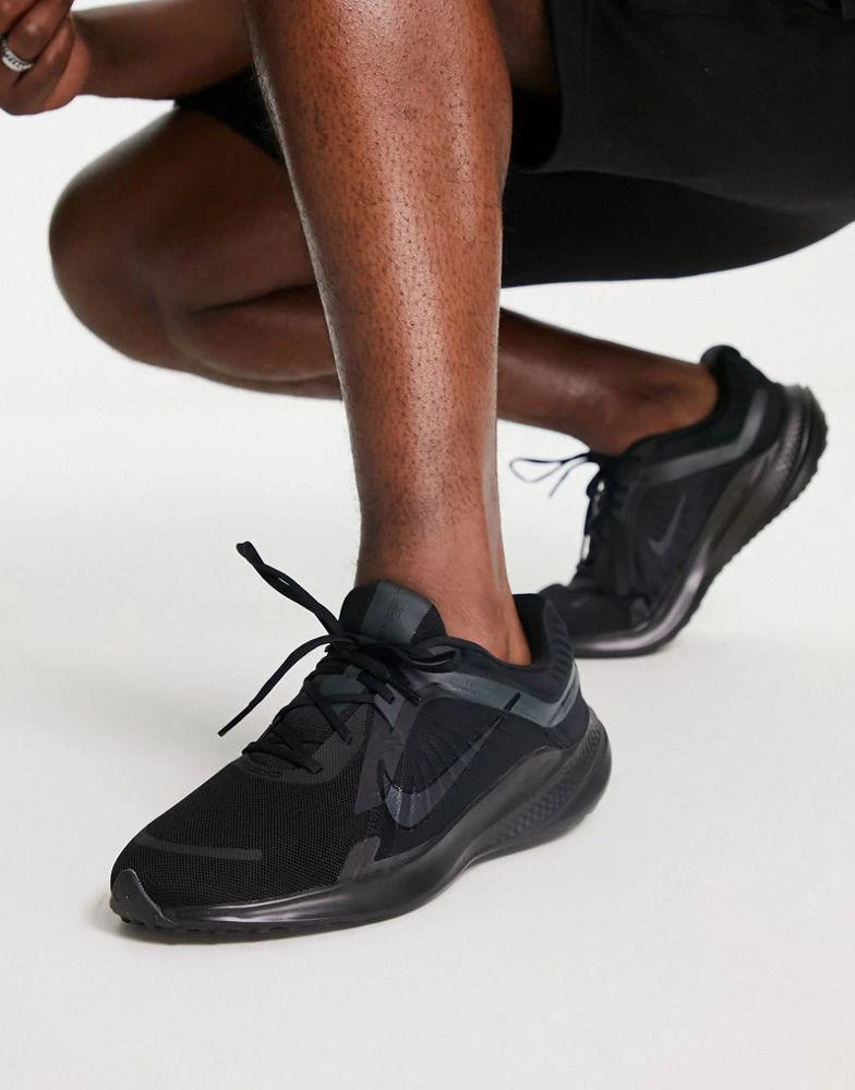 NIKE Nike Running Quest 5 trainers in triple black 4