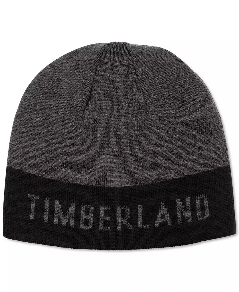 Timberland Men's 2-In-1 Reversible Logo Jacquard Beanie 2