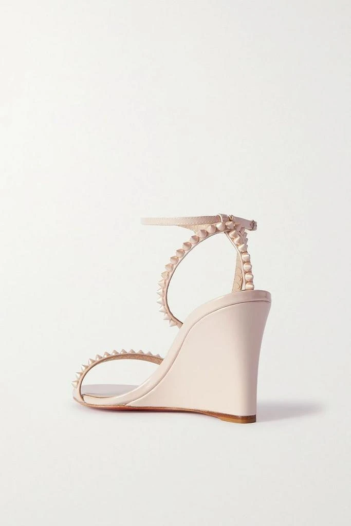 Christian Louboutin So Me 85 studded patent-leather wedge sandals 3