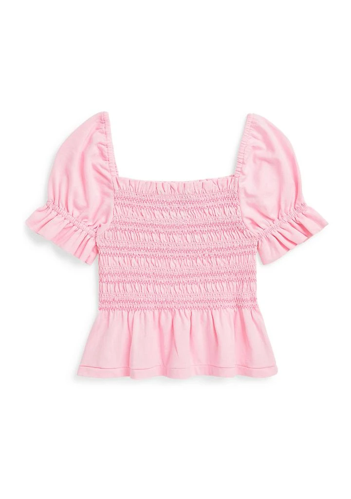 Ralph Lauren Girls 2-6x Smocked Cotton Jersey Peplum Top 2