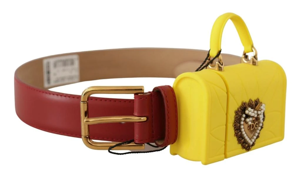 Dolce 
Gabbana Leather yellow DEVOTION Heart Bag Buckle Women
s Belt