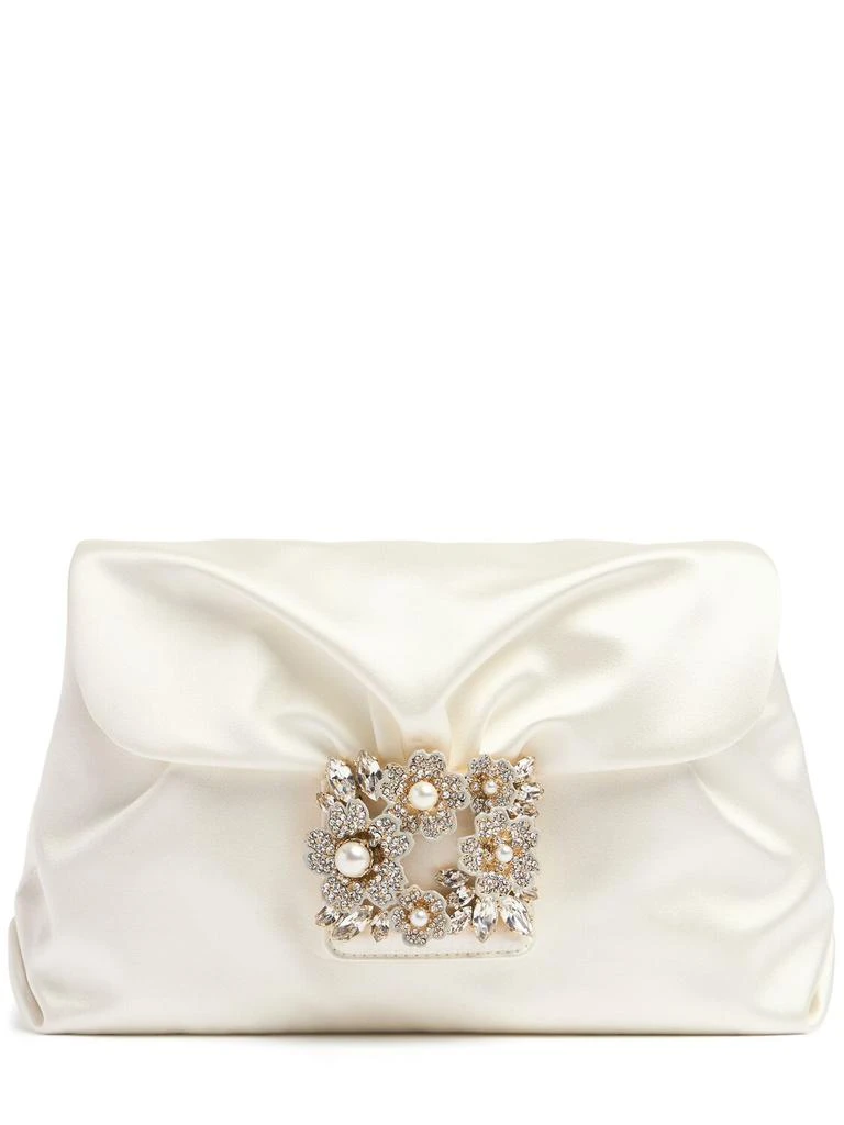 Roger Vivier Rv Bouquet Drape Satin Clutch 1
