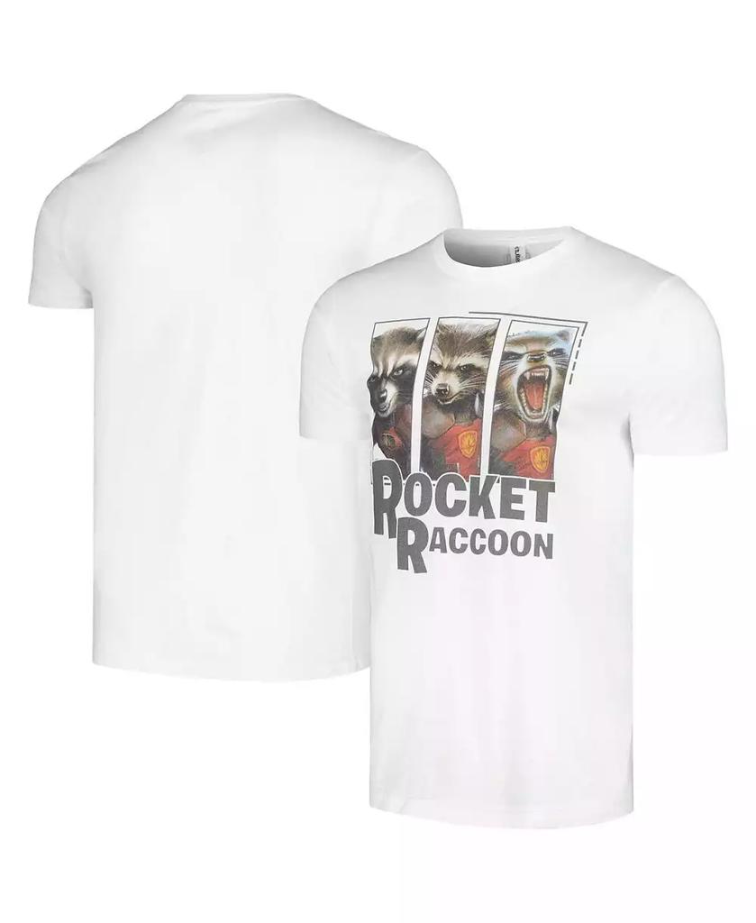 Mad Engine Men's and Women's White Guardians of the Galaxy Rocket Raccoon Panels T-shirt