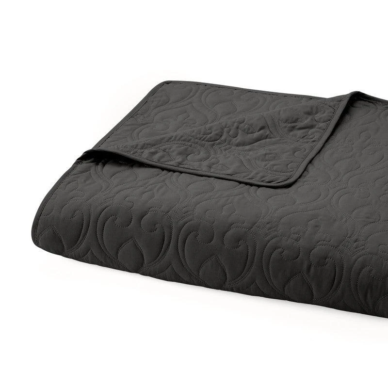 IENJOY HOME Damask Stitch Gray Quilt Coverlet Set Contemporary Ultra Soft Microfiber Bedding 2