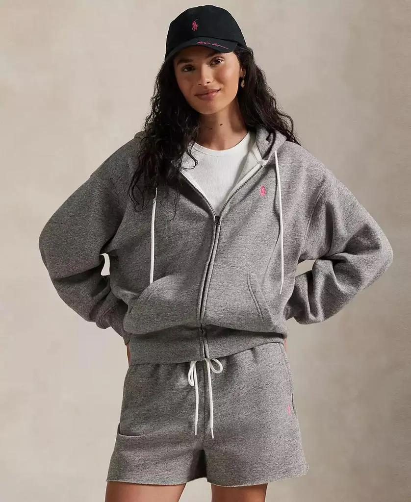 Ralph Lauren Women's Pink Pony Full-Zip Hoodie