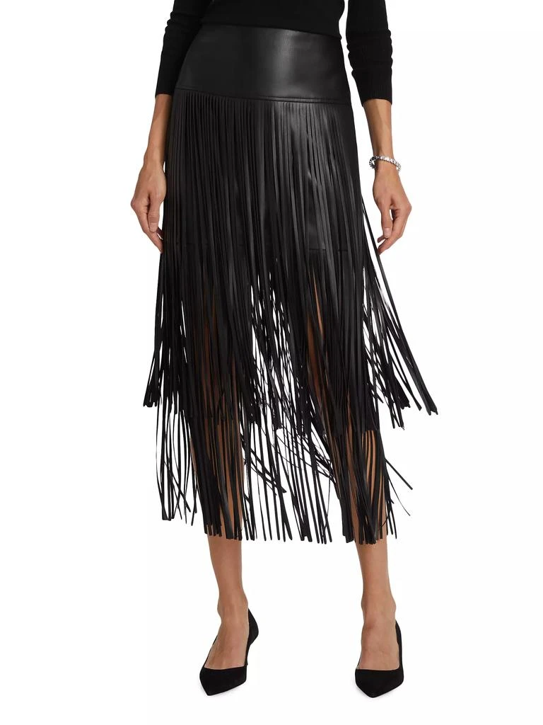 L'Agence Karolina Fringe Vegan Leather Skirt 3