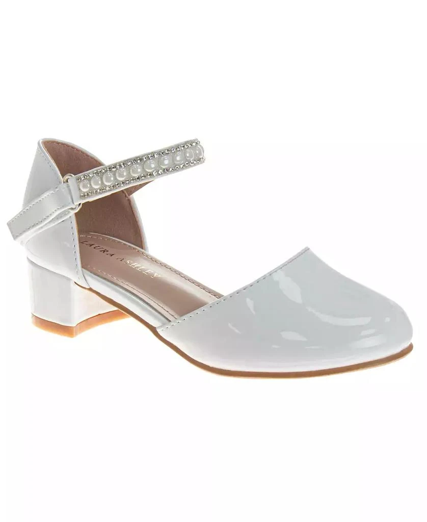 Laura Ashley Little Girls Rhinestones Low Heeled Dress Shoe 1