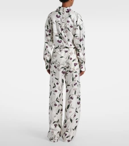 Stella McCartney Printed silk twill wide-leg pants 3