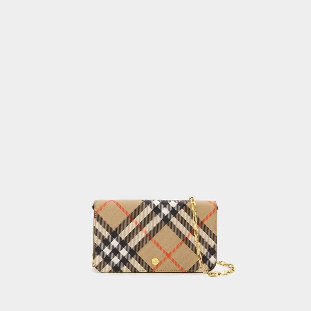 Burberry Burberry Check Chain Strap Wallet Bags