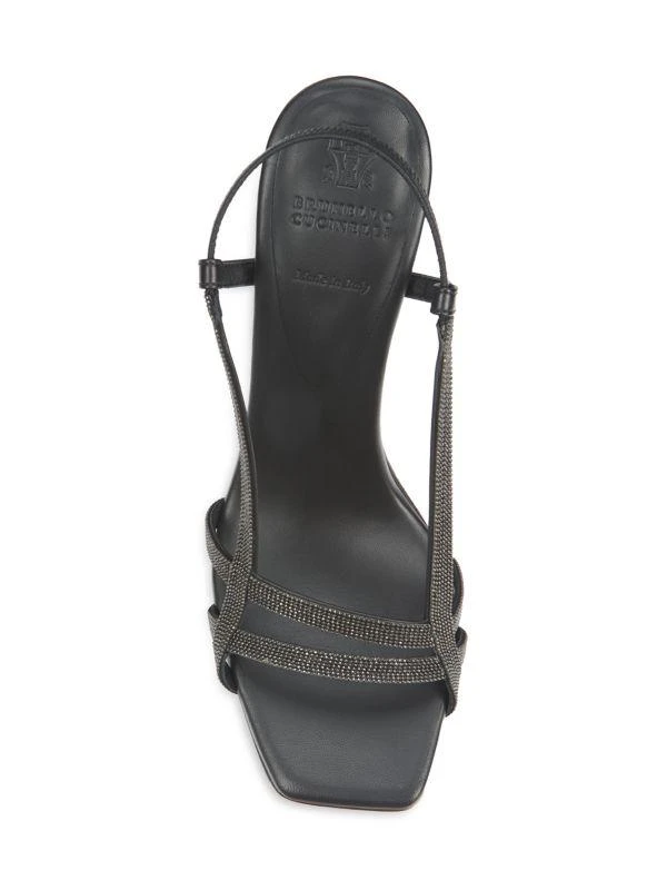 Brunello Cucinelli 105MM Embellished Leather Slingback Sandals 5