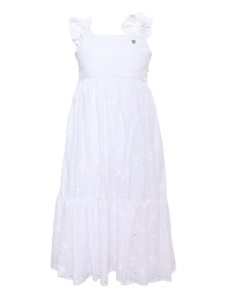 MONNALISA White Perforated Sundress