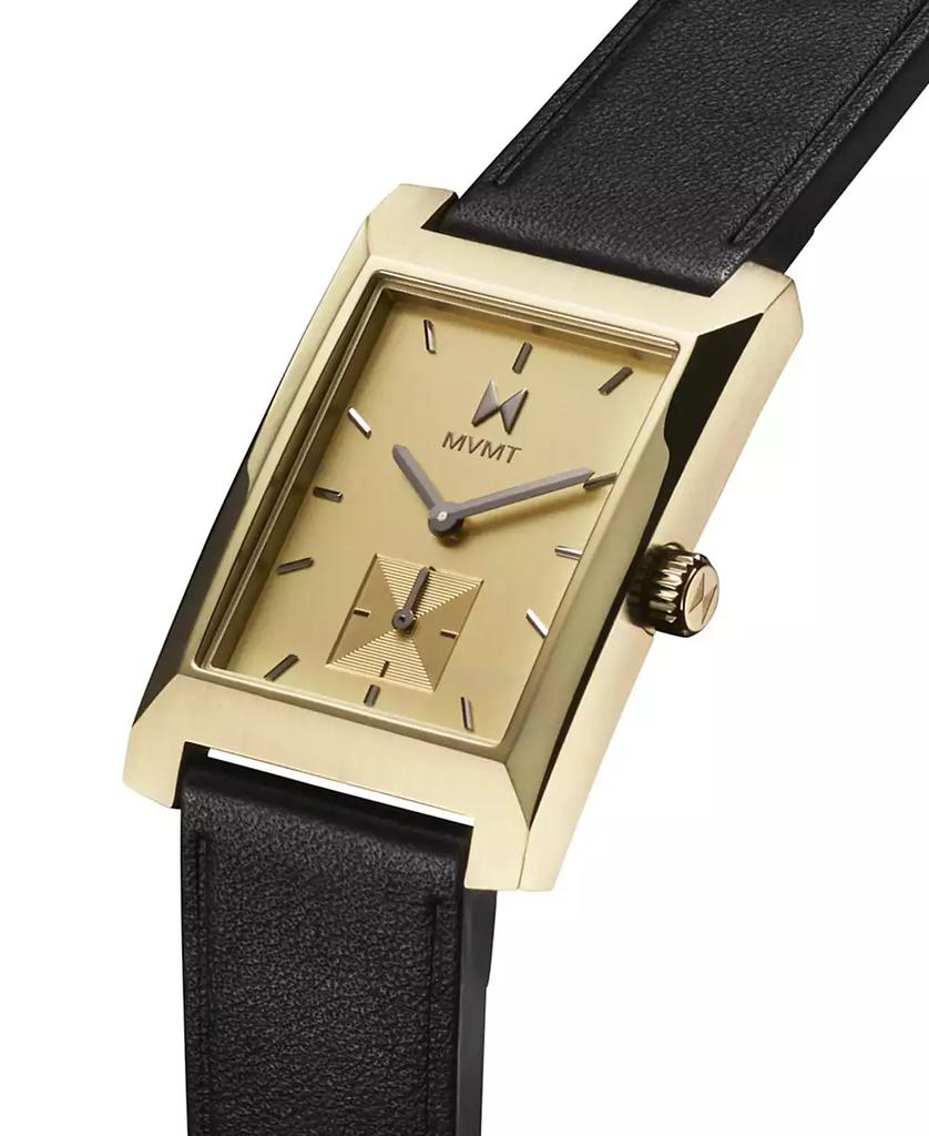 MVMT Men's Newporter Black Leather Strap Watch, 28mm