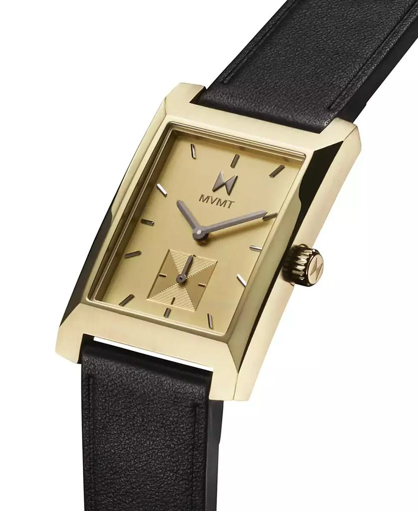 MVMT Men's Newporter Black Leather Strap Watch, 28mm 2