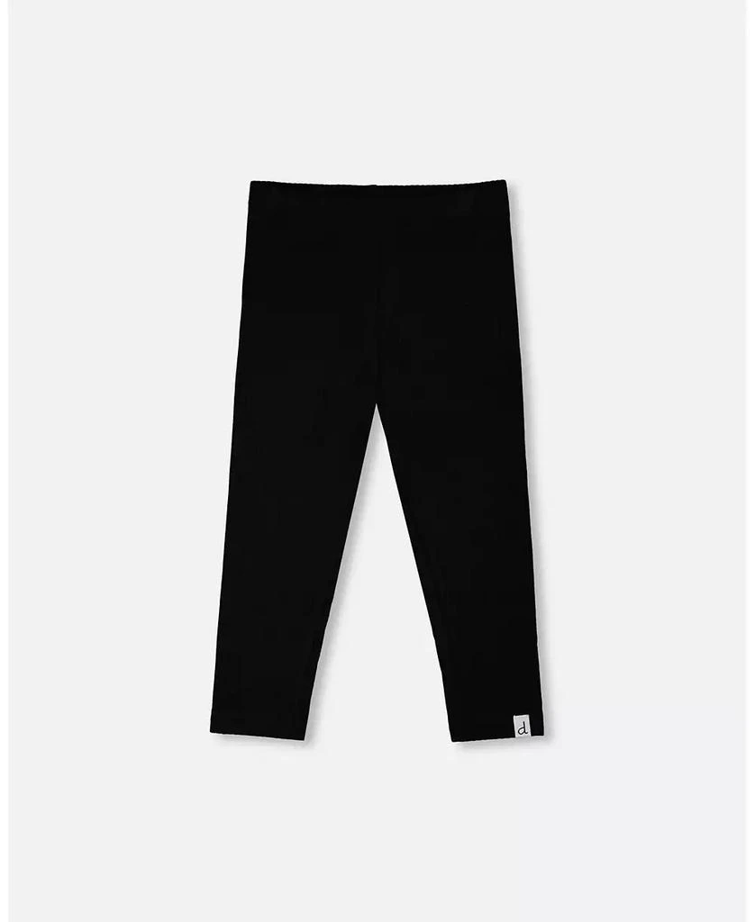 Deux par Deux Baby Girls Rib Capri Leggings Black
