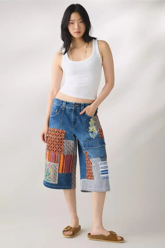 BDG BDG Nomad Patchwork Baggy Jorts - Shorts - Free Shipping - BeyondStyle