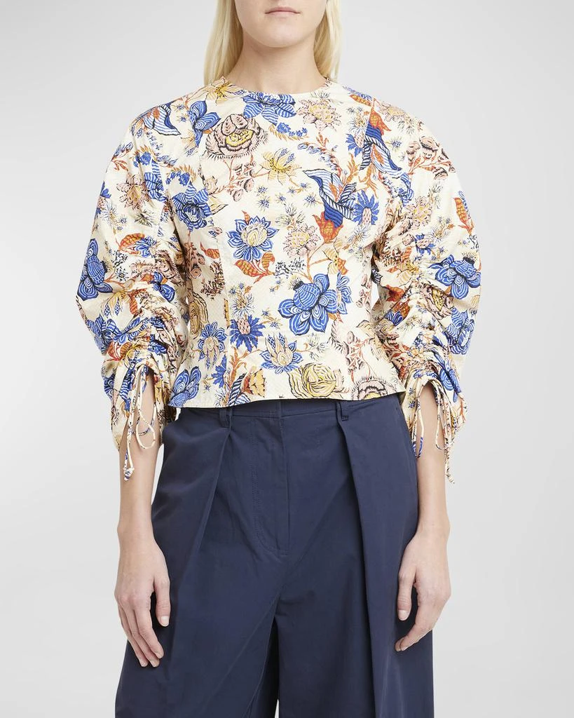 Ulla Johnson Lorna Balloon-Sleeve Floral-Print Cotton Blouse 2