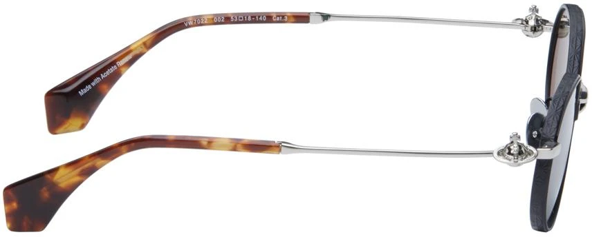 Vivienne Westwood Black & Silver Oval Sunglasses 2