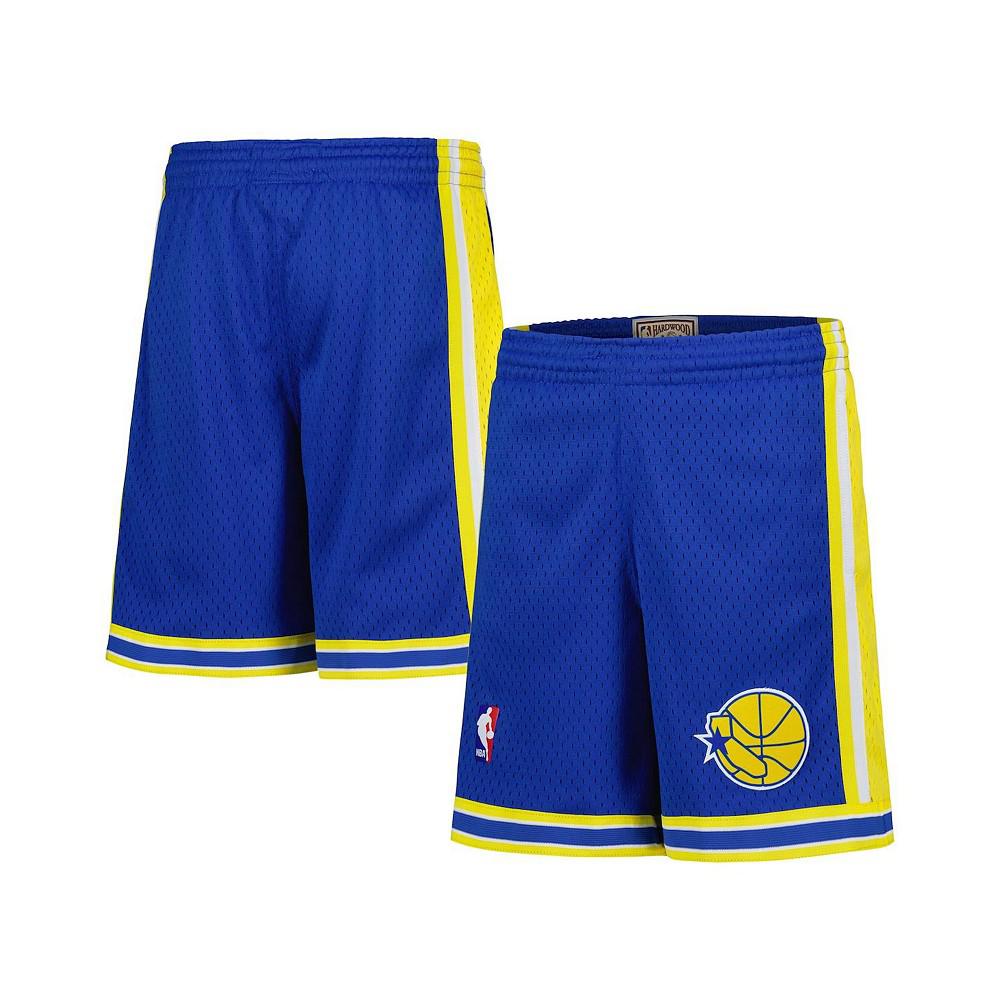 Mitchell & Ness Men's Big Boys and Girls Royal Golden State Warriors Hardwood Classics Swingman Shorts