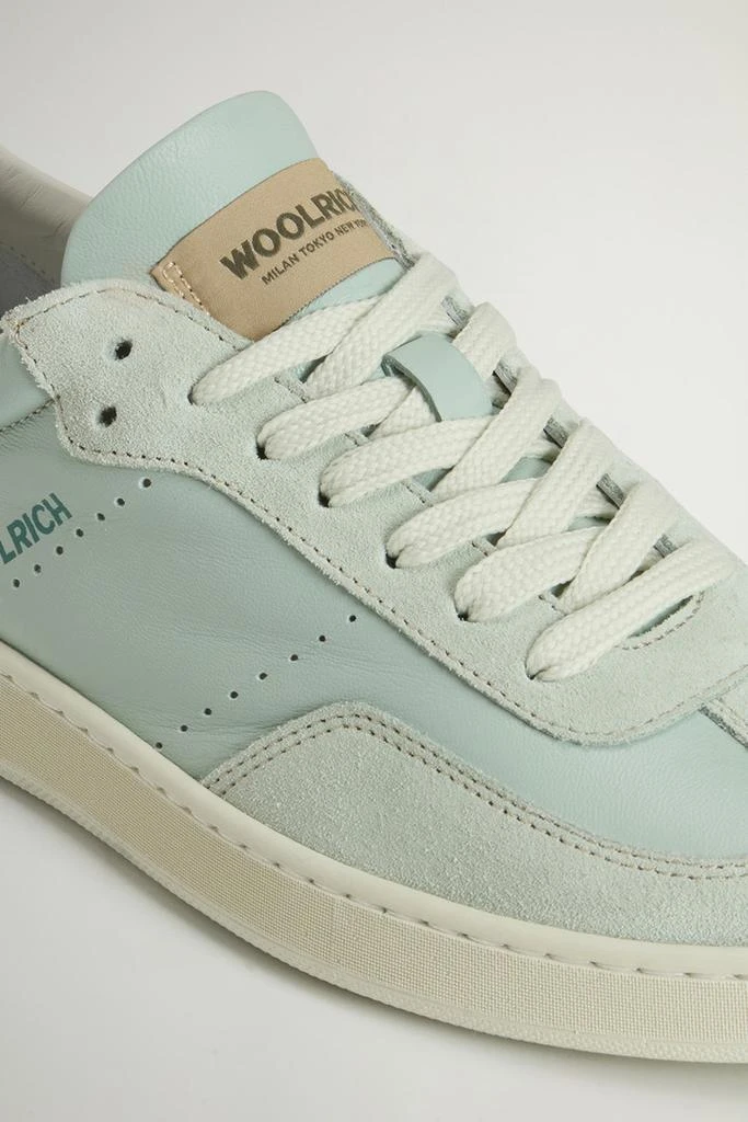 Woolrich Swing Court Leather Sneakers with Suede Details - Women - Green 5