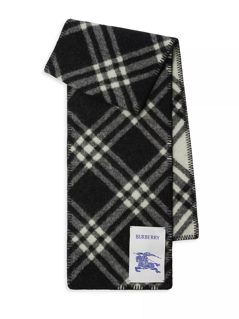 【BURBERRY】TRI BAR CHECK◆8076380151840 Burberry Tri Bar Check Wool Scarf in Shale | FWRD