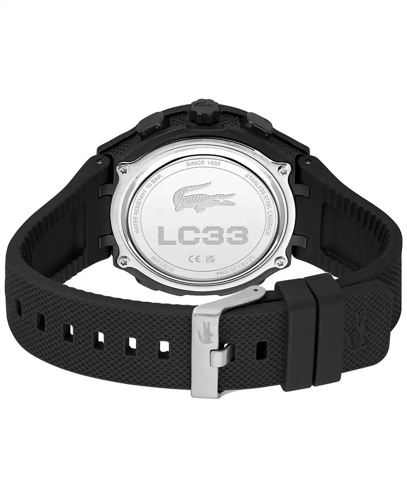 Lacoste Men's LC33 Black Silicone Strap Watch, 44.8mm 4