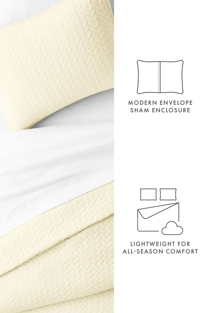 IENJOY HOME All Season Herringbone Stitch Down Alternative Quilt 
Sham Set 7